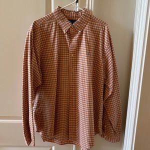 Ralph Lauren orange and blue casual dress shirt